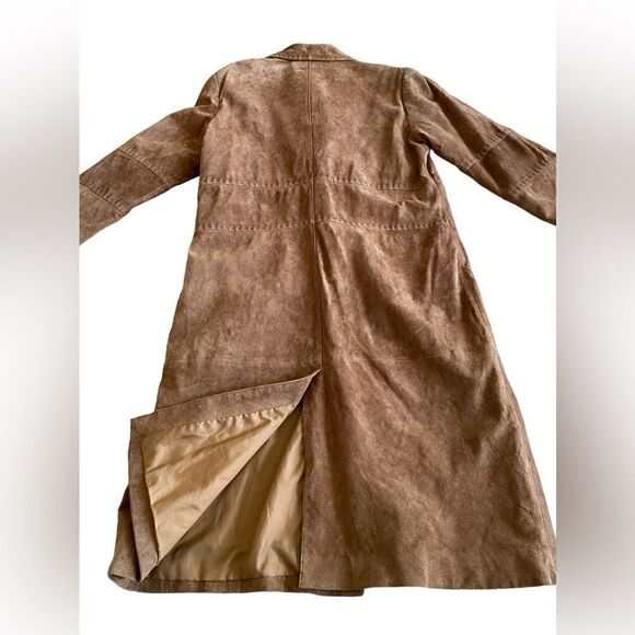 FABULOUS Alfred Sung Brown Long Suede Coat - Picture 8 of 15